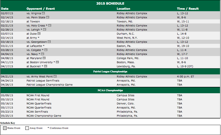 Schedule